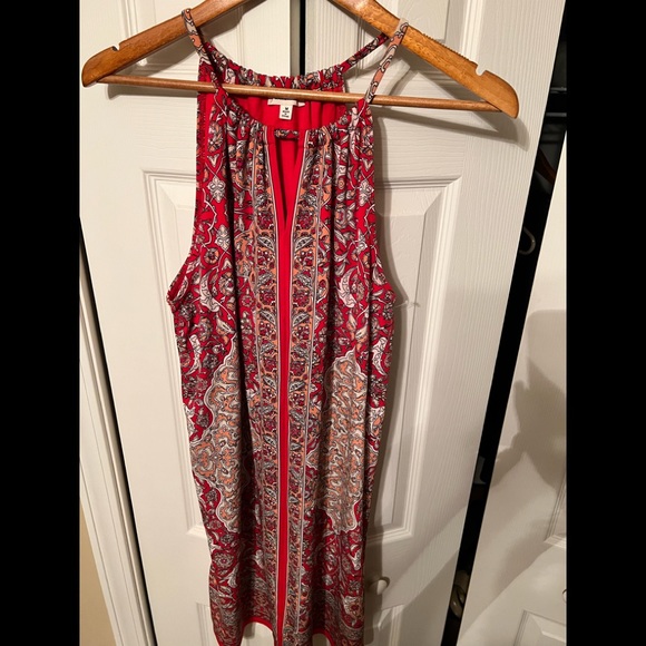Max Studio Red Paisley print Maxi Sun Dress SZ10 - Picture 4 of 16